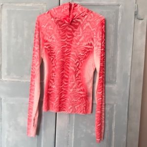 AFRM Top semi- transparent. Size Extra Large. Colour: tones of RED and PINK